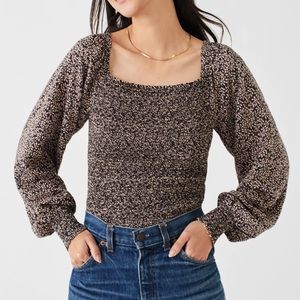 Faherty Beatrice Smocked Top